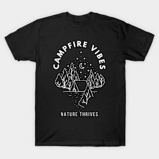 Campfire Vibes: Nature Thrives Camp Fire T-Shirt